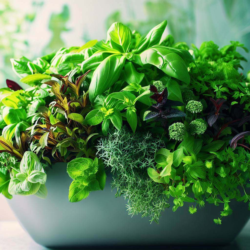 hydroponic garden planter with herbs