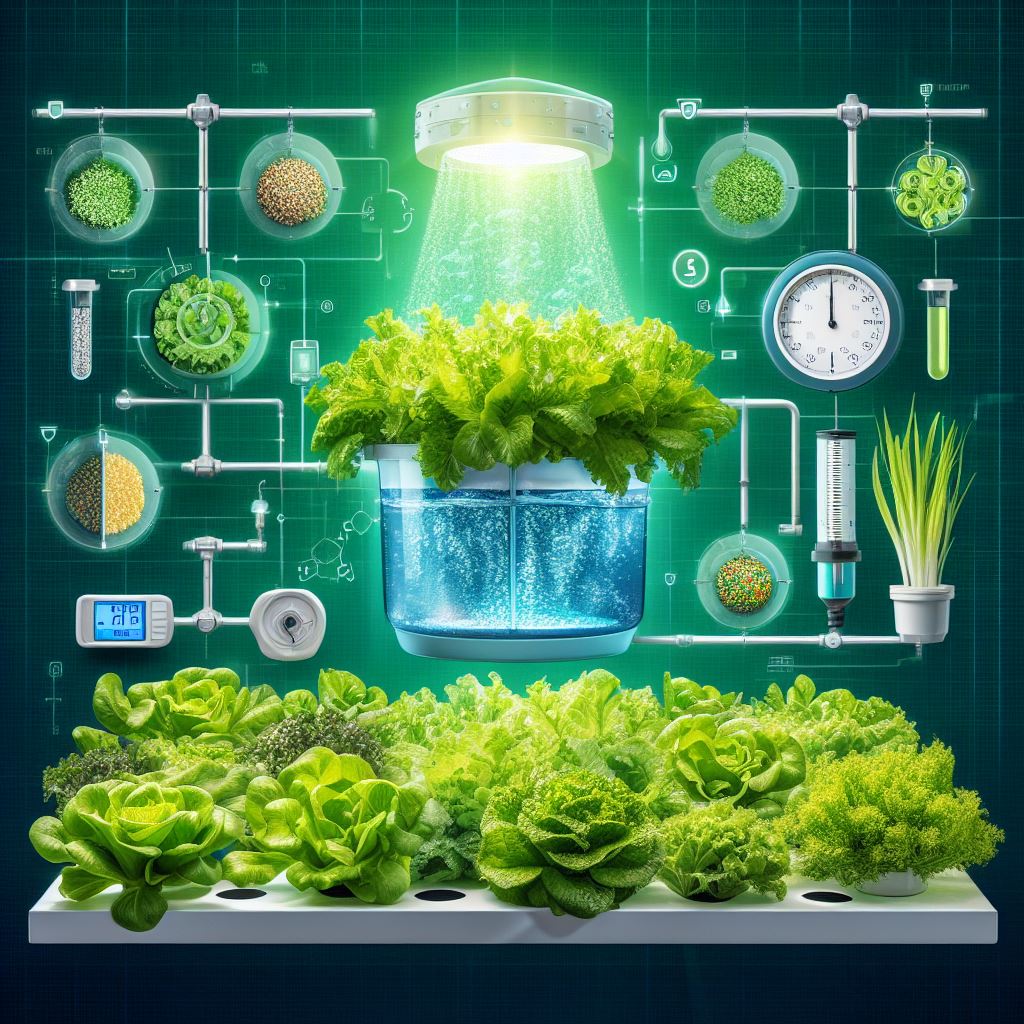 schematic illustration of Hydroponic Lettuce