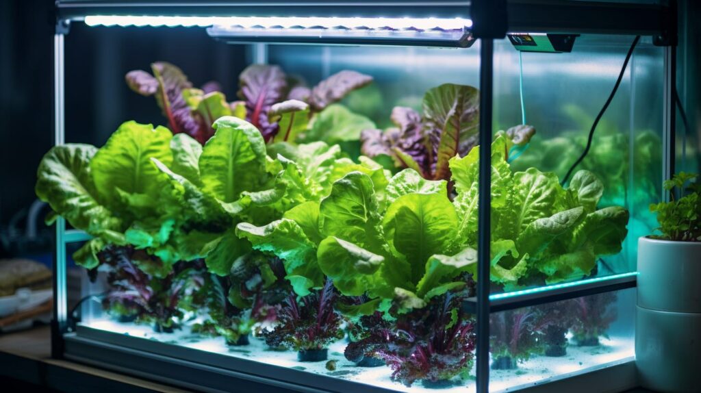 Hydroponic Lettuce in a lab environment